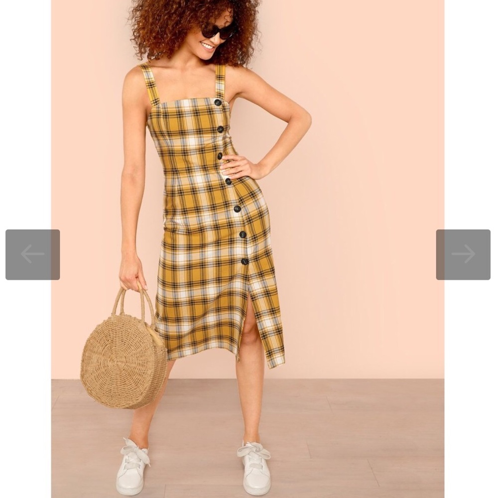 Last Call‼️Yellow plaid dress